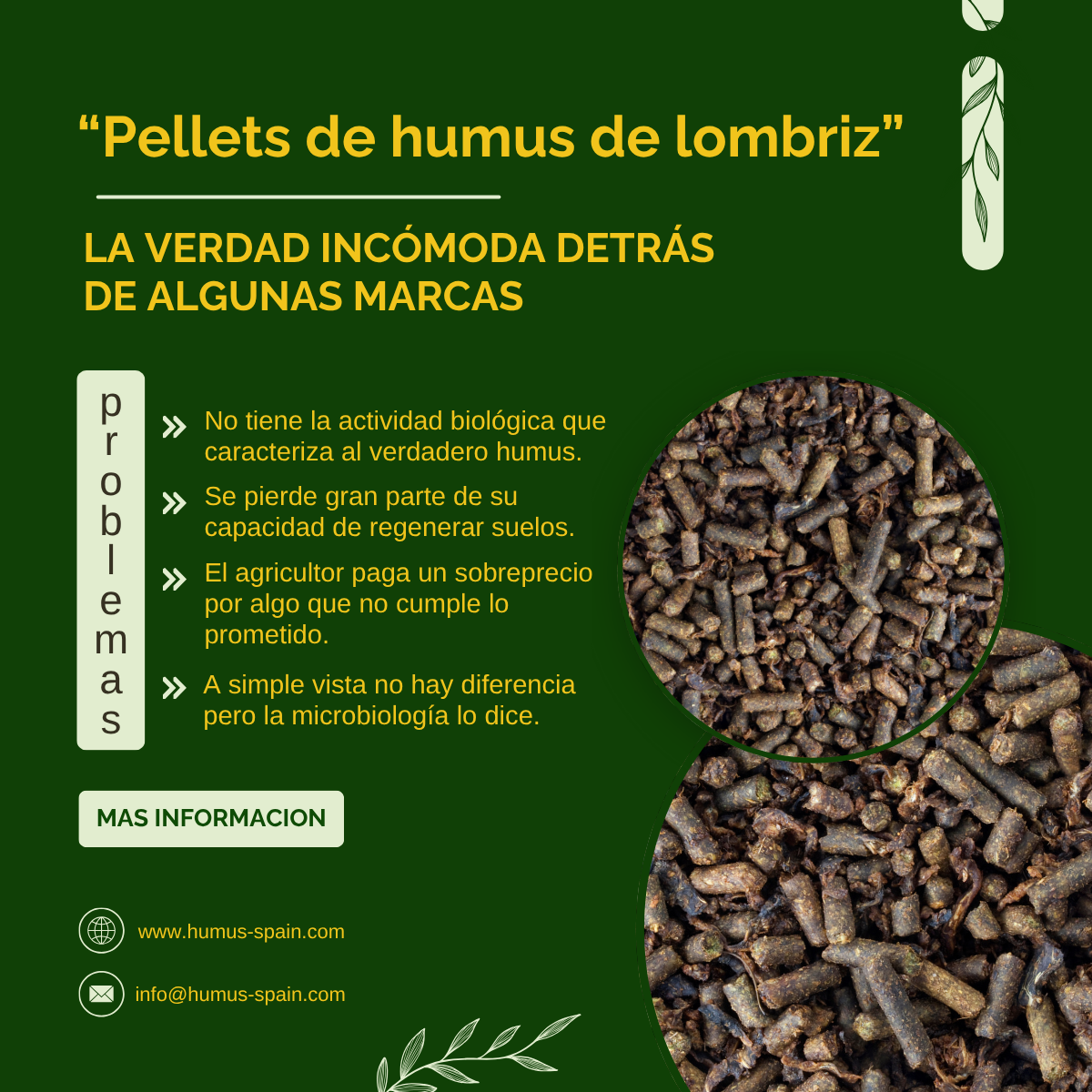 Humus Pellets Humus de lombriz en pellets - Biopellet de Humus Spain - Generación Agro